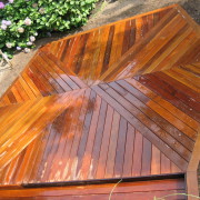 Terrasse bois Ipé, motif géométrique, La Baule