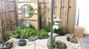 jardin japonais, japonisant, sec, tsuboniwa